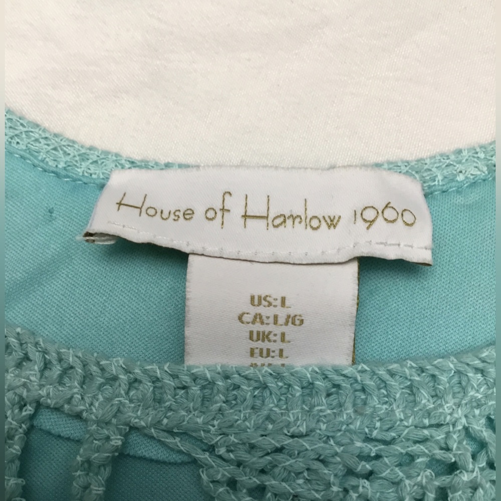 House of Harlow 1960 Aqua Crochet Maxi Dress - Picture 5 of 14